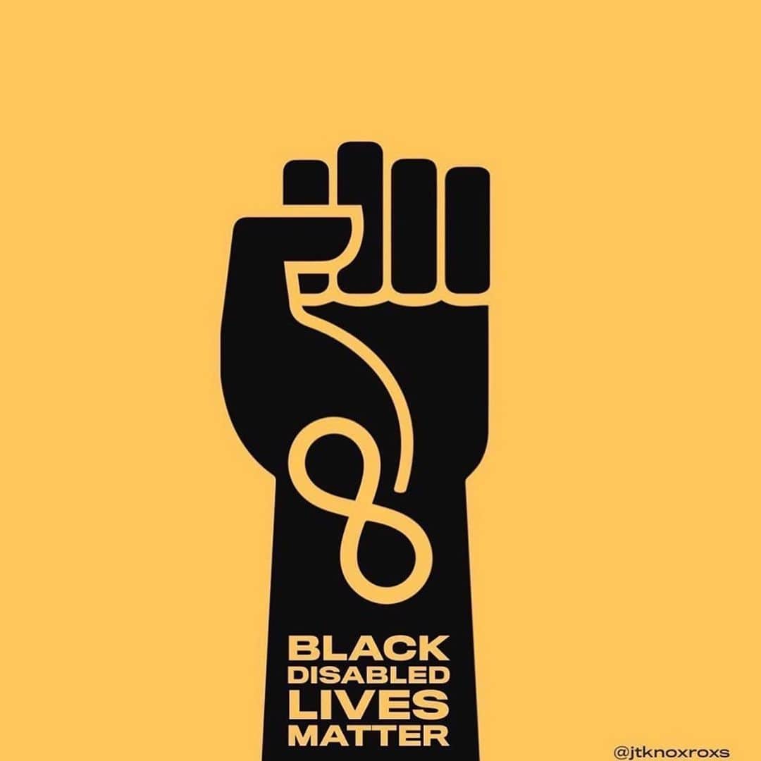 Grace Bonneyのインスタグラム：「Listening and learning. Follow #blackdisabledlivesmatter to continue to learn more. Artwork by @jtknoxroxs and second slide from @crutches_and_spice ** See my stories above for more ways to learn, support and check in with yourself to make sure your protest, language and actions (and understanding) are disability inclusive.」