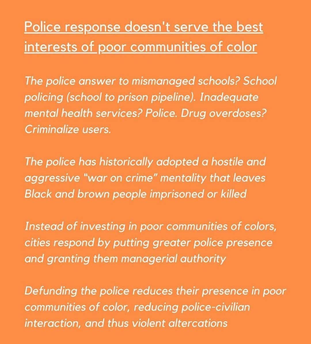 レイトン・ミースターさんのインスタグラム写真 - (レイトン・ミースターInstagram)「Via @theslacktivists- #defundthepolice explained. Invest in education, healthcare, housing. Link in my bio to sign petition and donate while you’re there」6月8日 5時08分 - itsmeleighton