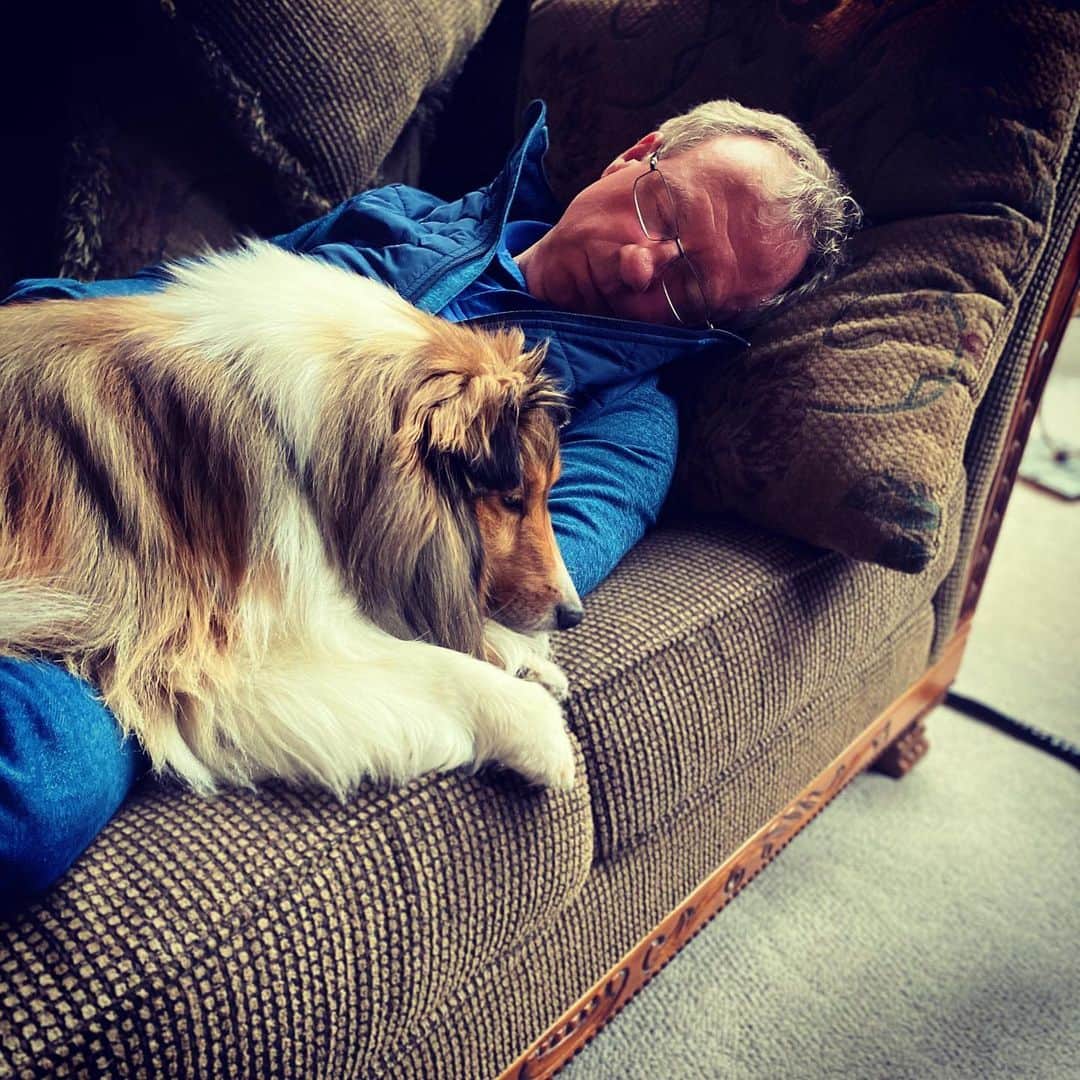 ナターシャ・ピュリッチのインスタグラム：「On Sleepy Sundays these two are never far apart 💜💛」
