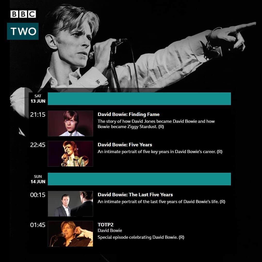 デヴィッド・ボウイさんのインスタグラム写真 - (デヴィッド・ボウイInstagram)「BBC TWO's BOWIE NIGHT “Switch on the TV, We may pick him up on channel two.…” Nice surprise for Bowie Kooks who can access the BBC, with the news that BBC TWO is showing Francis Whately’s three David Bowie documentaries and the TOTP2 Bowie special next weekend.  Follow the link below and click on the links there to read more about each programme.  David Bowie on BBC TWO 13/14 June, 2020: https://smarturl.it/BBC2BowieNightJune20 (Temp link in bio)  #DavidBowieFindingFame  #BowieTheFirstFiveYears  #BowieFiveYears  #BowieTheLastFiveYears  #BowieTOTP2」6月8日 7時56分 - davidbowie