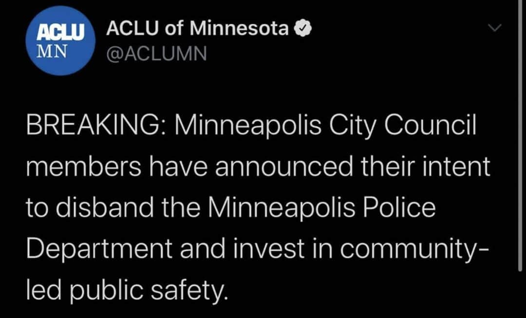 ハナー・ハートのインスタグラム：「Breaking news, fam!!!! #Minneapolis #DefundthePolice "Defunding the Police" means reallocating gratuitous spending from one bloated budget to other public services that are holding on by a thread: education 🧑🏼‍🏫, healthcare⚕️, housing 🏠, transportation🚌, fire👨‍🚒, and more. 💕  Google "Police Abolition" for more.」