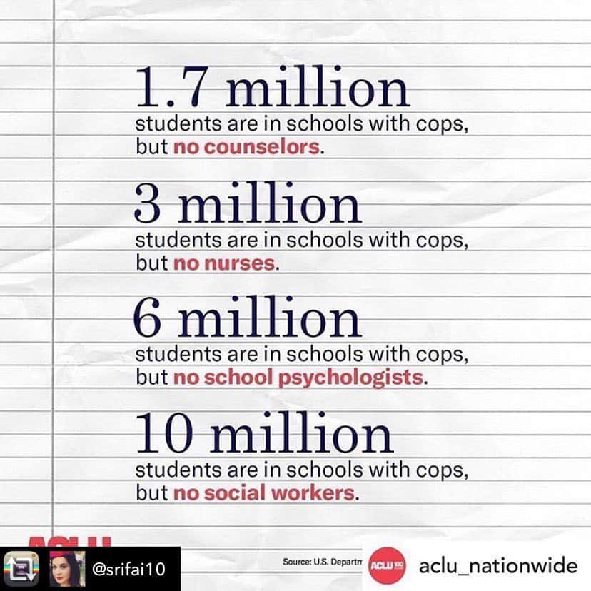 キャリー・クーンのインスタグラム：「The priorities are clear: control over compassionate intervention. #NoCopsInSchools」