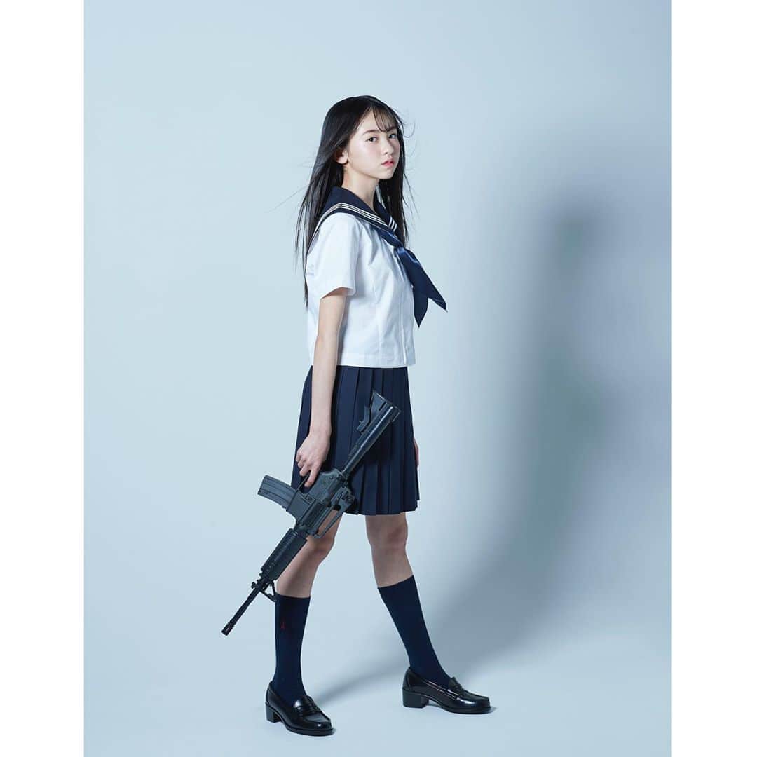 ニコ☆プチのインスタグラム：「いつも笑顔のみーちゃんは...📸﻿ ﻿ 憧れの橋本環奈さんみたいになりたくて、映画「セーラー服と機関銃」をイメージ✨﻿ ﻿ ﻿ いつものミサキとは少し違うキリッとした表情に、ドキッとした人も多いのでは...😆﻿ ﻿ #ニコプチ﻿ #入江美沙希」