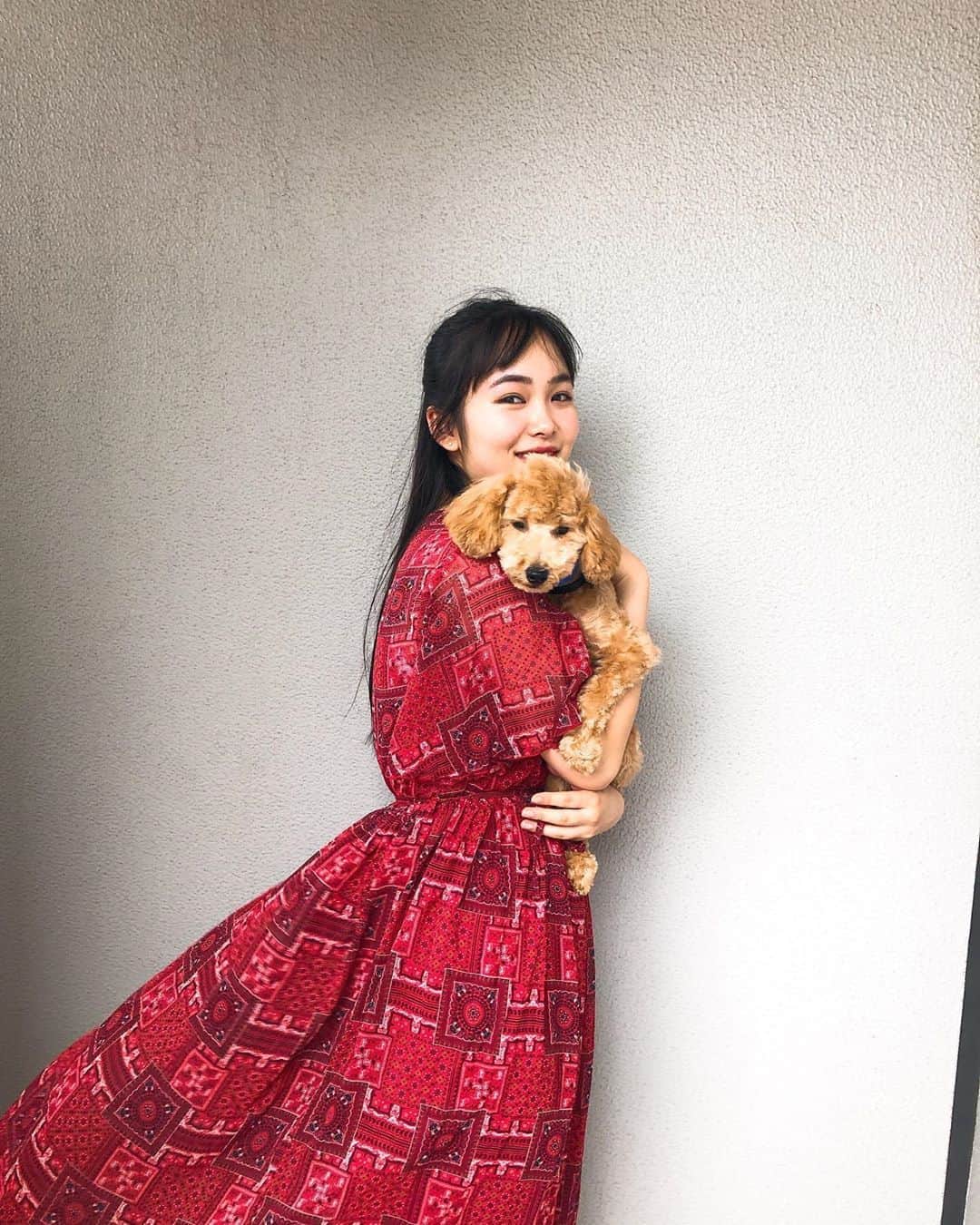 大友樹乃のインスタグラム：「大きくなった😍🐶 #ぷぷ」