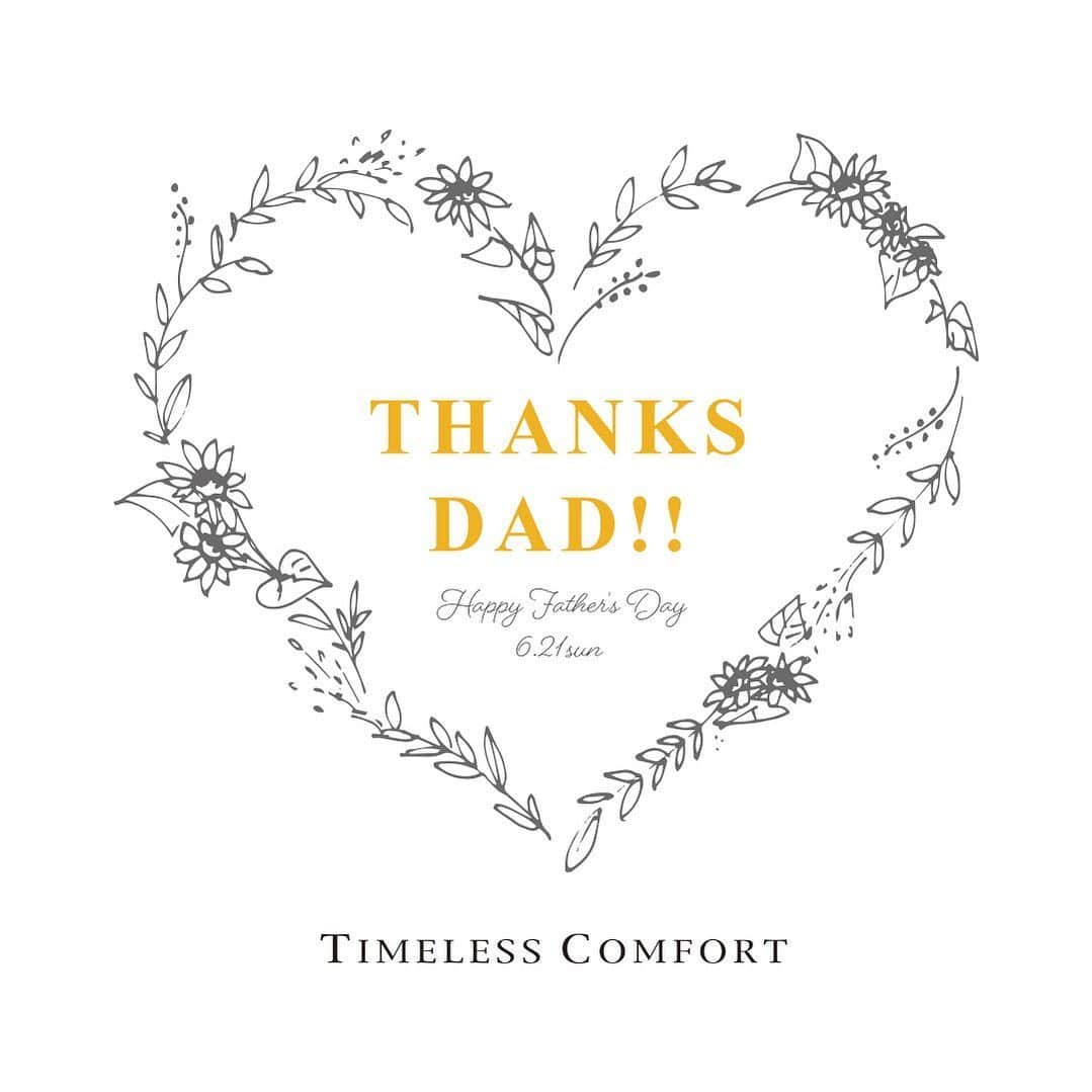 のインスタグラム：「【Thanks DAD!! Happy Fathetr's Day】﻿ ﻿ 今年の父の日は6/21（日）です。﻿ 毎日一生懸命働くお父さん、遠く離れて暮らすお父さんに。﻿ いつもは恥ずかしくて言えないけど、記念の日には贈り物を添えて、ありがとうの気持ちを伝えましょう。﻿ ﻿ タイムレスコンフォートでは、父の日のギフトに最適な様々なアイテムを取り揃えています。﻿ ﻿ 今年は、いつもよりもすこしだけ特別なものを選んでみませんか。﻿ ﻿ きっと、お父さんの優しい笑顔が見れるはず。﻿ ﻿ 贈る側も、贈られる側も、優しくなれる日にしたいですね。﻿ ﻿ #TIMELESSCOMFORT #タイムレスコンフォート #interiorshop #インテリアショップ　#lifestyleshop #ライフスタイルショップ #父の日ギフト #fathersdaygifts #お父さんありがとう #父の日プレゼント」