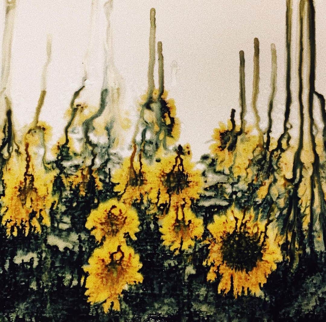 miu (ミユ)のインスタグラム：「Dissolving Sunflowers (2019) by me」