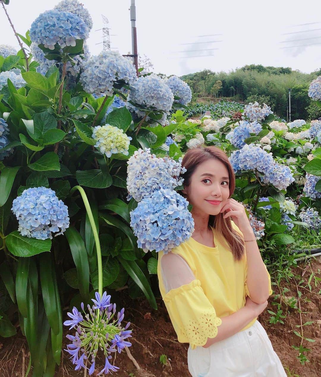 Miaのインスタグラム：「最近很愛看花🌹 #向右滑到最後一張就是最真實的雙寶媽生活🤪每天前夾後宮 #我哥幫我腿拍的很長技術比隊友好多了」