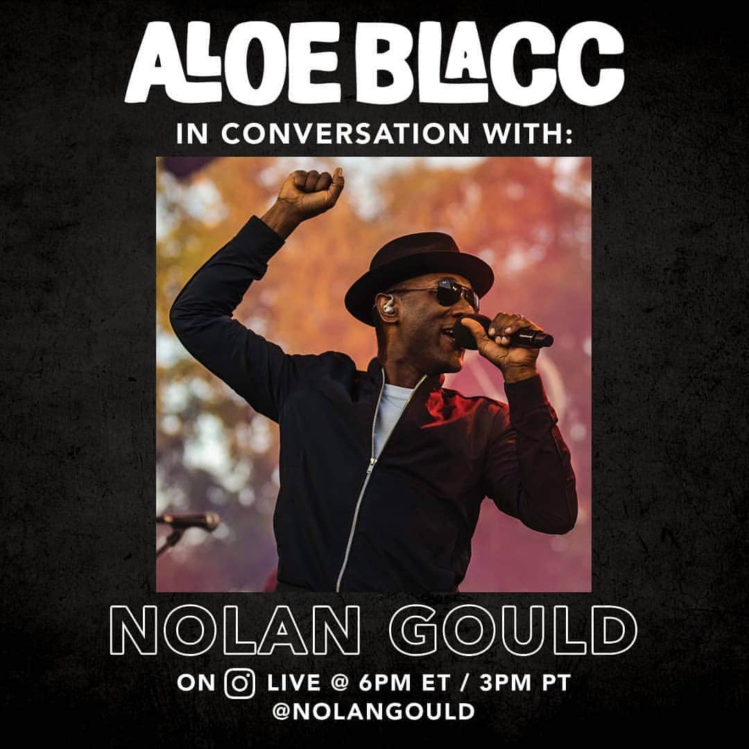 Nolan Gouldのインスタグラム：「Hey guys! Honored to be hosting a conversation with @aloeblacc on my Instagram live today. We'll be discussing Black Lives Matter, Qualified Immunity, and how to have important conversations about the subject with those around you. 3pm PT/6pm ET.」