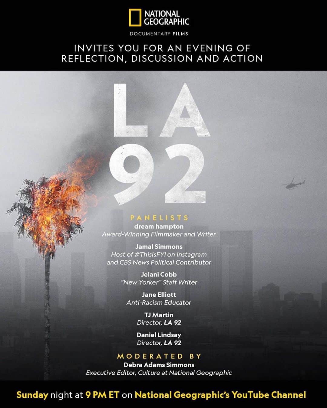 ダービー・スタンチフィールドのインスタグラム：「Had the PRIVILEGE of joining @natgeo live virtual screening of #la92 and panel discussion last night. It is impeccably done. If you are a white person like me, and have the PRIVILEGE of learning about racism instead of experiencing it, OR if you are too young to know about the #rodneyking riots, start with watching #LA92 for FREE on u-tube. Join me in donating to @naacp_ldf and @eji_org —that are taking ACTION to help end racism for Black Americans and for all People of Color. A more just country with “Liberty for all”...that is the United States of America I want to live in. 🇺🇸」