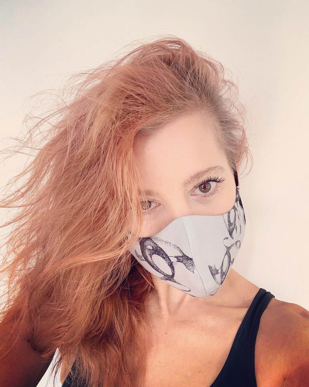 スリーアズフォーのインスタグラム：「Introducing YOKO ONO X threeASFOUR Masks in fabrics featuring Yoko’s dots drawings from our past collaboration back in 2010 exclusive only for @viastique_yumi #japan available now ! Featured on @adiadiary #yokoono #facemask #masks」