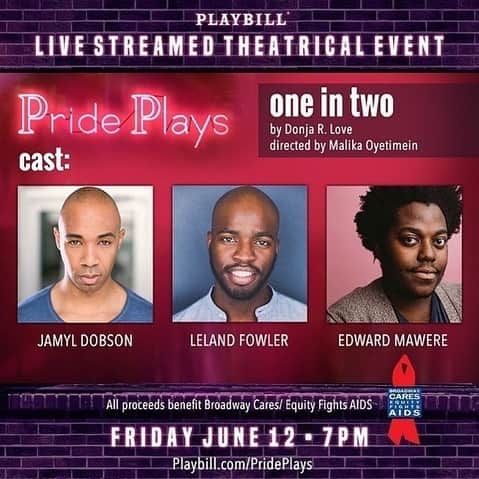 マイケル・ユーリーさんのインスタグラム写真 - (マイケル・ユーリーInstagram)「Friday. 7pm EDT. @playbill and @prideplays present a live stream of @donjarhakymelove’s brilliant play, one in two, with the original cast @jamyldobson, #lelandfowler & @mrmawere directed by @lovelolaknits. Please join us! FREE. All donations benefit @bcefa」6月9日 1時54分 - michaelurielikesit