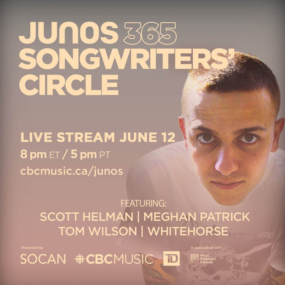 SOCANさんのインスタグラム写真 - (SOCANInstagram)「This #FRIDAY! Episode 4 of @thejunoawards Songwriter’s Circle featuring @scotthelman @megpatrickmusic @leeharveyosmond and @wearewhitehorse」6月9日 2時15分 - socanmusic