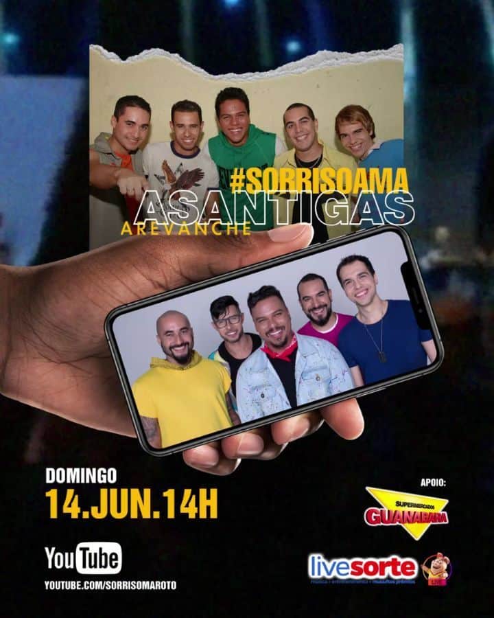 Sorriso Marotoのインスタグラム：「Fim de semana dos namorados chegando.. A gente cantando as antigas e as novas no domingo.. 🙄 Qual emoji vai te representar na hora da Live? 👀 #SorrisoAMAasAntigasARevanche @supermercadosguanabara @live.sorte」