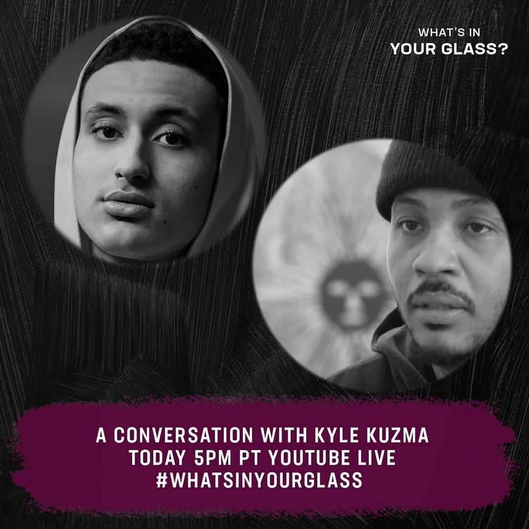 カーメロ・アンソニーさんのインスタグラム写真 - (カーメロ・アンソニーInstagram)「I got Kyle Kuzma @kuz coming through on today's ‘What's In Your Glass?’. Link in bio.」6月9日 8時48分 - carmeloanthony