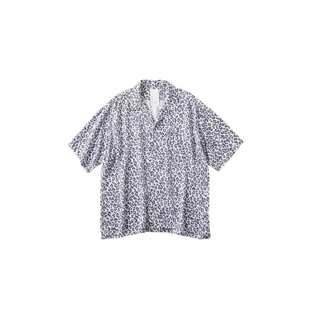 KUROのインスタグラム：「Indigo leopard rayon shirt #indigo #leopard #denim」