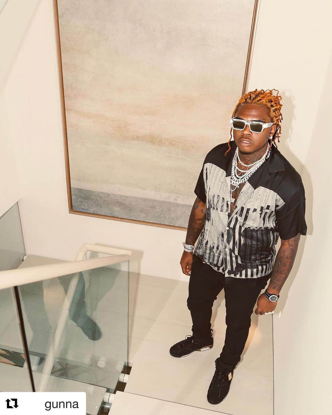 のインスタグラム：「#Repost @gunna ・・・ I had 99 problems I just scratched yo hoe off the list ☑️ #DontBelivetheCap」