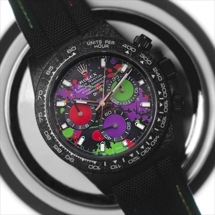 WATCHMANIAさんのインスタグラム写真 - (WATCHMANIAInstagram)「The Art of customization was clearly mastered by @diw_official , as this last piece showcases how bright a Daytona can be. Are those colors for you?  #DiW #DiW_watch #DiW_official #RolexDiW #customrolex #watchcollecting #rolexdaytona #rolexwatch」6月9日 16時07分 - watchmania