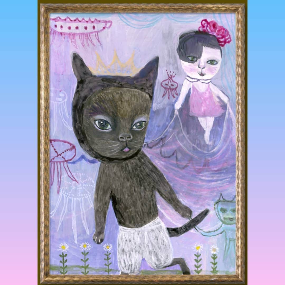 タンゲクンのインスタグラム：「今日は暑かったので 絵で涼んでってくださいね って すずめるかー💥 part 2  くろちゃんしろちゃん 分かりやすく、、いい名前です。 サイト見てるとどうしても 人間だったらどんな少年少女なんだろうと思うわけで そんな気持ちがふつふつと  初夏に描くとそんなに なりますよね👾 ⛵️ にて隊#にて隊ばんぷきん組 #にてた#少年少女」