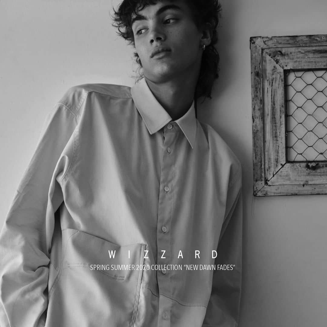 ウィザードのインスタグラム：「2020 SPRING SUMMER COLLECTION ”New Dawn Fades”  OFFICIAL WEB  STORE  https://wizzard.stores.jp/  #wizzard_fac #wizzard #fashion #tokyofashion #fashionphoto #designersbrand #domesticbrand #2020ss」