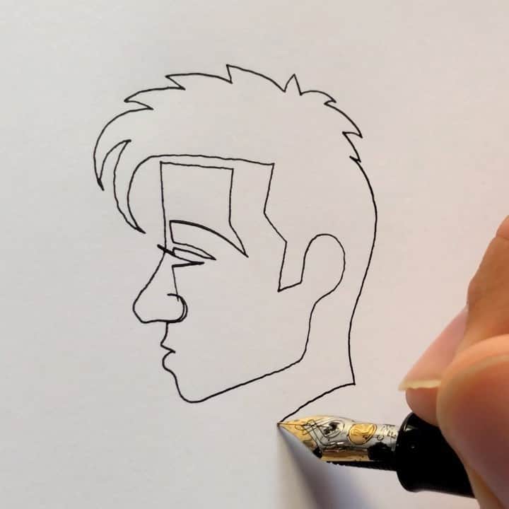 Seb Lesterのインスタグラム：「More of these fun one line doodle portraits people seem to enjoy. Which do you like?🤔 #fun #doodle #portrait #wow #cool #followme #calligraphy #art」