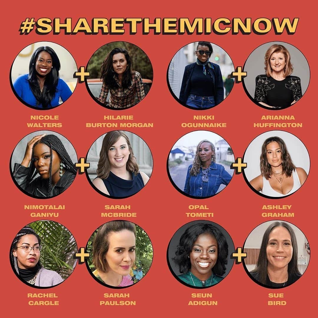 Fashion Weekさんのインスタグラム写真 - (Fashion WeekInstagram)「For far too long, Black women’s voices have gone unheard. To change that, our CMO @badassboz and author @luvvie, created #ShareTheMicNow to amplify the voices of Black women and the important work they are doing. Tomorrow, follow along as Black women share their messages by taking over the Instagram accounts of white women with large platforms. Swipe through to learn more about #ShareTheMicNow and the women participating.⁠⠀ ⁠⠀ Participants in @sharethemicnow:⁠⠀ @badassboz + @kourtneykardash⁠⠀ @luvvie + @sophiabush⁠⠀ @taranajaneen + @glennondoyle⁠⠀ @missjulee + @aliceandolivia's Stacey Bendet⁠⠀ @ibtihajmuhammad + @alexmorgan13⁠⠀ @kahlanabarfield + @juliaroberts⁠⠀ @alenciajohnson + @jenhatmaker⁠⠀ @lowimpactfit + @seanecorn⁠⠀ @alexismjpp + @elizabethwarren⁠⠀ @angelicaross + @hiilaryswank⁠⠀ @austinchanning + @brenebrown⁠⠀ @professor_crunk + @elizabeth_gilbert_writer⁠⠀ @marie_mag_ + @alikrieger⁠⠀ @carichampion + @busyphilipps⁠⠀ @christinamrice + @melissau⁠⠀ @thedanielleyoung + @iamcattssadler⁠⠀ @deedyer267 + @kathrynbudig⁠⠀ @devibrown + @peaceful_barb⁠⠀ @elainewelteroth + @michellemonaghan⁠⠀ @euniquejg + @katiecouric⁠⠀ @thepalmtreepapi + @mrapinoe⁠⠀ @giapeppers + @jennymollen⁠⠀ @jamiaawilson + @sarahsophief⁠⠀ @jessomatt + @ashley_judd⁠⠀ @jovianzayne + @mandymooremm⁠⠀ @justeenahoh + @brielarson⁠⠀ @keah_maria + @nina_tame⁠⠀ @kimblackwellpmm + @juleshough⁠⠀ @glowmaven + @gwynethpaltrow⁠⠀ @laurenwesleywilson + @sarabareilles⁠⠀ @lpeopleswagner + @dvf⁠⠀ @chelseahandler + @docmellymel⁠⠀ @miattajohnson + @brandicarlile⁠⠀ @moemotivate + @thedebramessing⁠⠀ @myleik + @cherylstrayed⁠⠀ @naimagram + @feministabulous⁠⠀ @nicolewalters + @hilarieburton⁠⠀ @nikkiogun + @ariannahuff⁠⠀ @nimotalaiganiyu + @sarahmcbride⁠⠀ @opalayo + @ashleygraham⁠⠀ @rachel.cargle + @mssarahcatharinepaulson⁠⠀ @seun_msamazing + @sbird10⁠⠀ @disabilityfashionstylist + @selmablair⁠⠀ @slynnyoung + @chrissymetz⁠⠀ @taibeau + @kimberlywilliamspaisley⁠⠀ @thasunda + @jessicaseinfeld⁠⠀ @thebudgetnista + @ashlynharris24⁠⠀ @fiyawata + @abbywambach⁠⠀ @soulfreedreams + @cameronesposito⁠⠀ @yvettenoelschure + @estherperelofficial⁠」6月10日 8時49分 - fashionweek