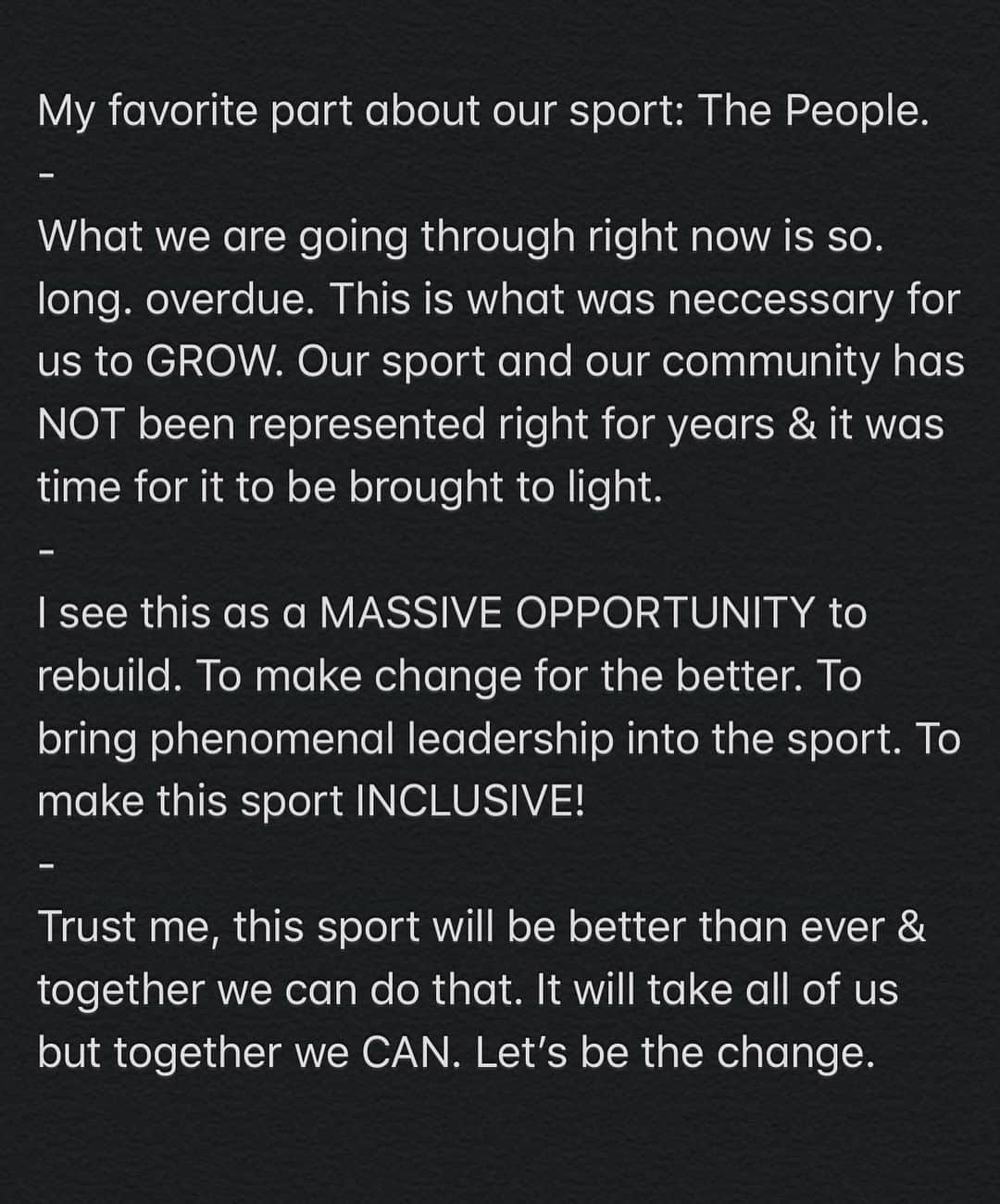 Katrin Tanja Davidsdottirさんのインスタグラム写真 - (Katrin Tanja DavidsdottirInstagram)「My favorite part about our sport: The People. - What we are going through right now is so. long. overdue. This is what was neccessary for us to GROW. Our sport and our community has NOT been represented right for years & it was time for it to be brought to light. - I see this as a MASSIVE OPPORTUNITY to rebuild. To make change for the better. To bring phenomenal leadership into the sport. To make this sport INCLUSIVE! - Trust me, this sport will be better than ever & together we can do that. It will take all of us but together we CAN. Let’s be the change.」6月10日 1時21分 - katrintanja