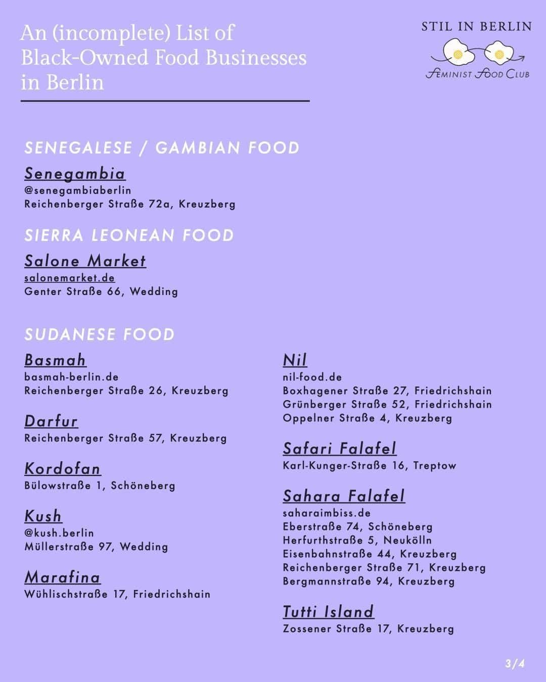 STIL IN BERLINさんのインスタグラム写真 - (STIL IN BERLINInstagram)「Created an (incomplete) list of Black-owned food businesses in Berlin. It's based on the map by @blackbrownberlin, plus a bit of research, and the support of @its_pambam. Let me know who you miss in this list in the comments.  #foodinberlin #berlinfoodie #berlinfood #berlinfoodguide #berlin #visit_berlin」6月10日 1時26分 - stilinberlin