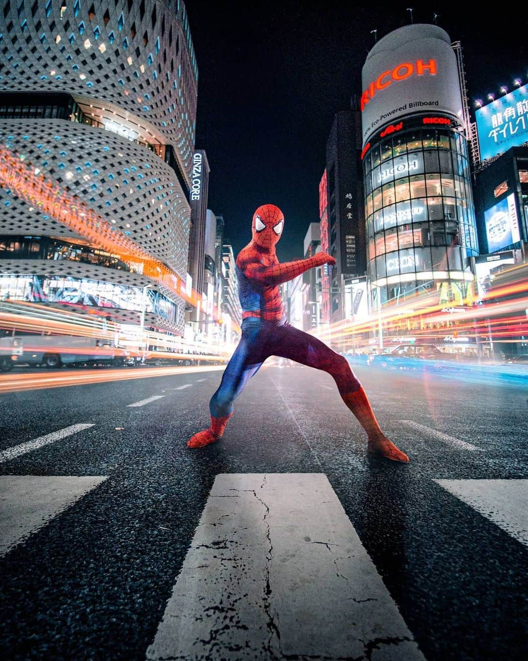 Japanese Spidermanさんのインスタグラム写真 Japanese Spidermaninstagram Tokyo Ginza Spiderman 週末ヒーロー スパイダーマン 一眼レフ マーベル 被写体 銀座 コスプレ 夜景 近未来 アメコミ Spiderman Marvel Nightphotography Cosplay Cos Ginza