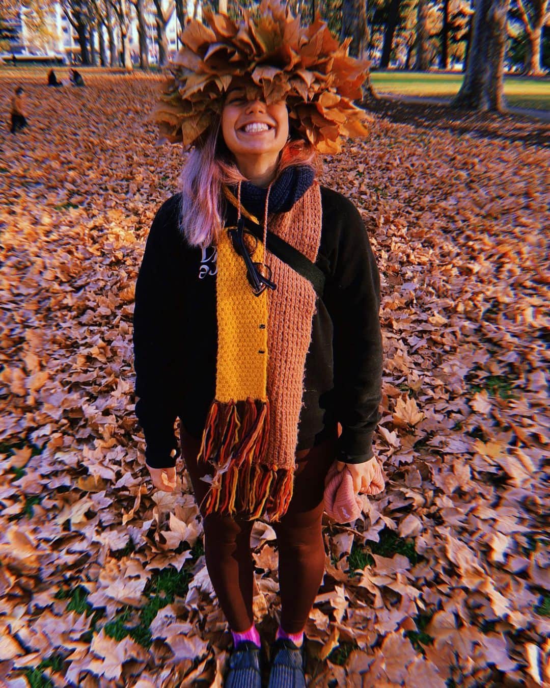 フィービー・ディ・トマソのインスタグラム：「🤔🦁💛👑🍂🍁🍂🧡🍂🍁💫 📸 PRINCE @mise.en.sean  #queenszn」