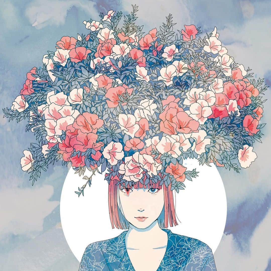 フクザワさんのインスタグラム写真 - (フクザワInstagram)「ぽにゃ #illustration #絵 #イラスト #anime #japanesegirl #flower」6月10日 19時54分 - fuku_zawa
