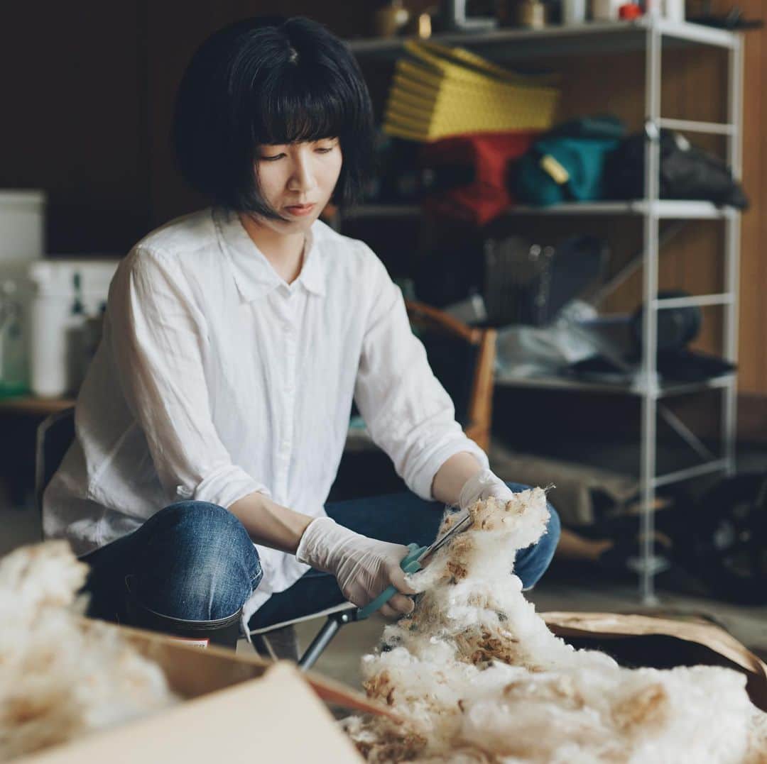 Takafumi Gotoのインスタグラム：「🐑→🧶 提供：ミルク工房そら @milkthesora」