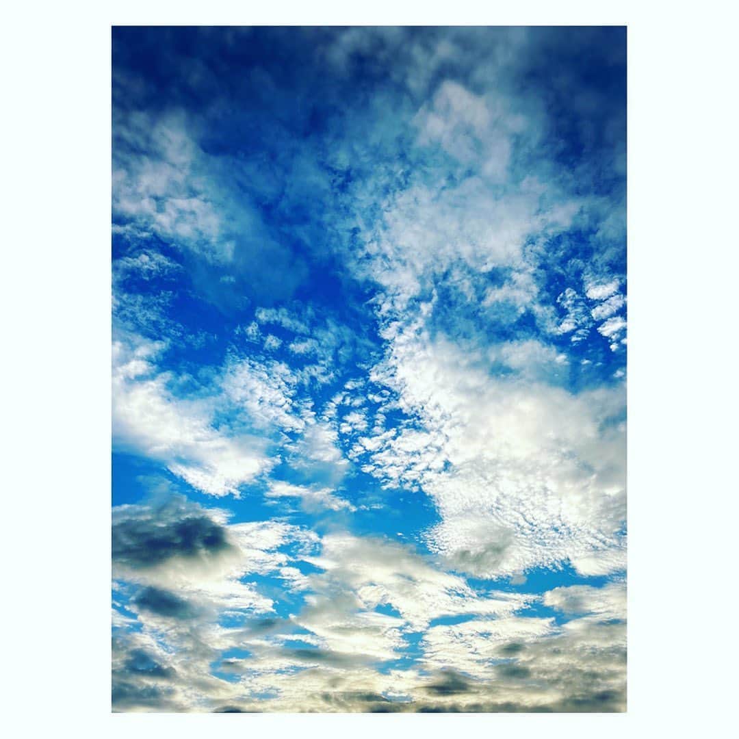 望月理恵さんのインスタグラム写真 - (望月理恵Instagram)「今日の夕刻の空  綺麗でした。 明日から雨ですよね。 関東もいよいよ梅雨入りですかね。  #青空#雲 #空の写真  #空の青さを知る人よ  #雲がかさぶたに見えた」6月10日 21時27分 - mochiee28