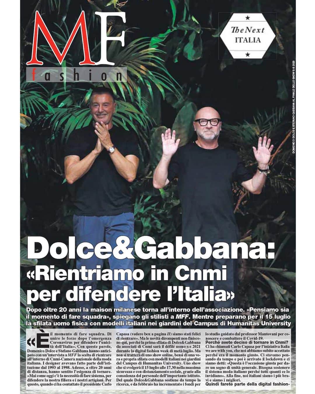 ドルチェ&ガッバーナさんのインスタグラム写真 - (ドルチェ&ガッバーナInstagram)「⁣⁣Dolce&Gabbana joins Camera della Moda Italiana. The cover story with interview for @mffashion_com⠀ ⠀ #DolceGabbana #CNMIMembers⠀」6月10日 22時00分 - dolcegabbana