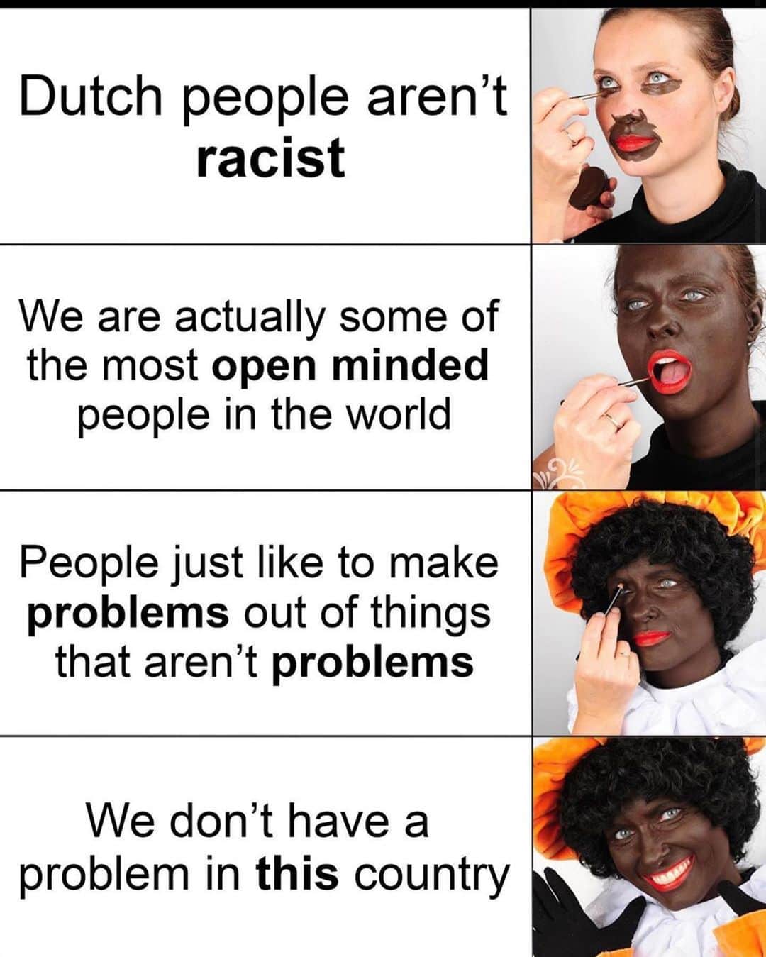 ワカ・フロッカ・フレイムのインスタグラム：「This is to all the Dutch people saying they are tired of hearing about these “US American problems.” just like white supremacy in the US, white Dutch people have anti-racism work to do. Stop using the US as a way to deflect or as a scapegoat. Zwarte Piet is pure racism not a damn holiday!!!!! To all my Dutch people change is coming!!! I can’t believe 2020 #blackpete  #noblackpete」