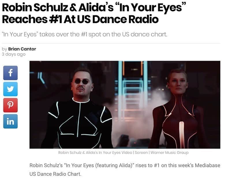 のインスタグラム：「#1 AT US DANCE RADIO 🔥 Thank you ❤️」