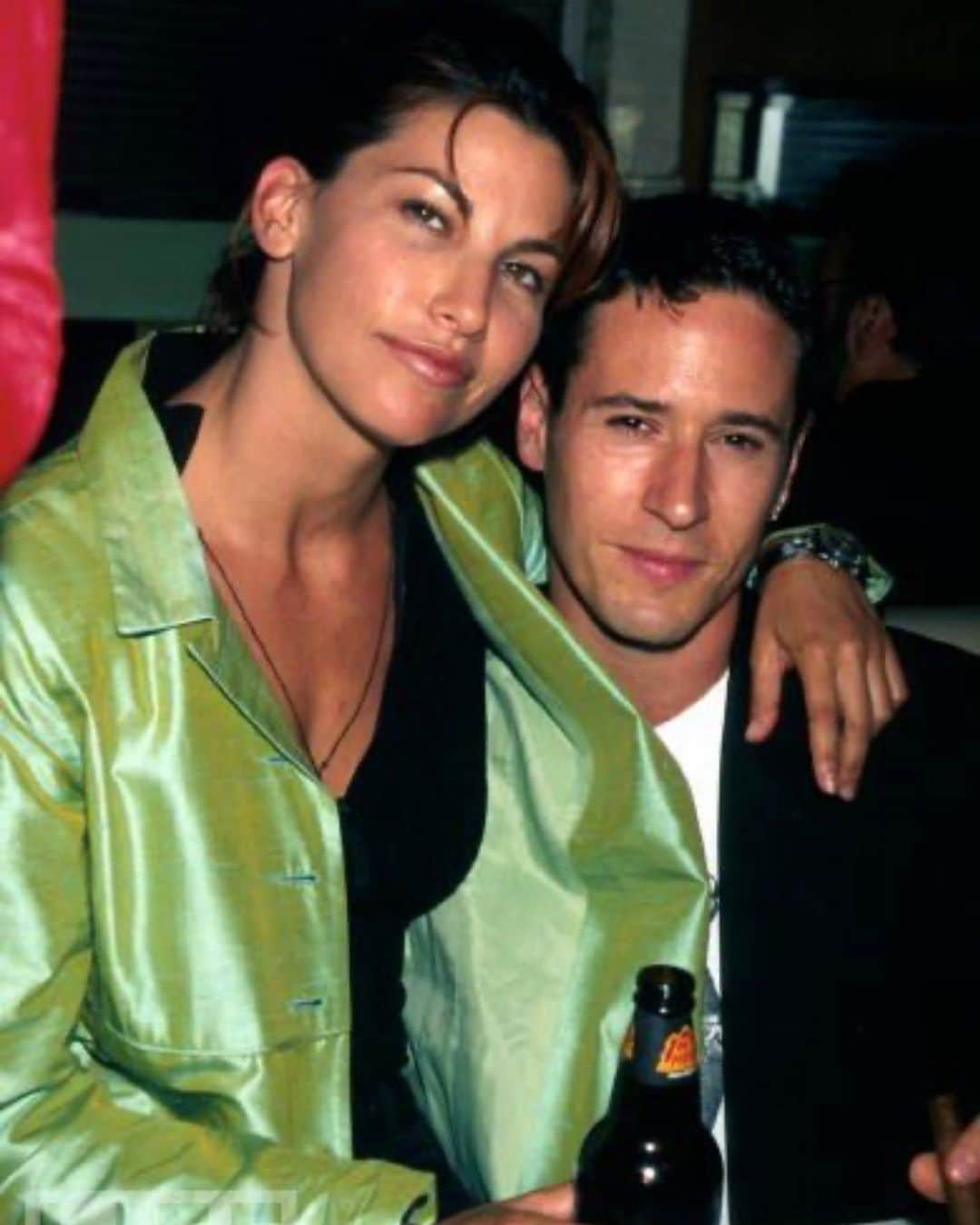 ロブ・モローのインスタグラム：「Happy Birthday to one of my oldest pals & partners in crime @ginagershon who came to my bachelor party dressed as a man with a mustache painted on.」