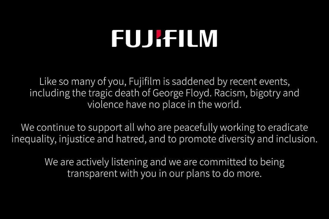 Fujifilm UKさんのインスタグラム写真 - (Fujifilm UKInstagram)「Like so many of you, Fujifilm is saddened by recent events, including the tragic death of George Floyd. Racism, bigotry and violence have no place in the world.  We will continue to support all who are peacefully working to eradicate inequality, injustice and hatred, and to promote diversity and inclusion.  We are actively listening and we are committed to being transparent with you in our plans to do more.  #BlackLivesMatter #BLM  Photo: @ericbouvet」6月11日 0時59分 - fujifilmuk