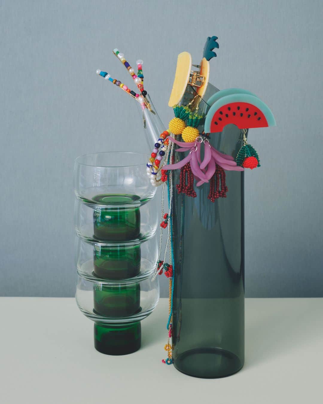 のインスタグラム：「The Fruity Beats | If you want to make a special look even more special, try some of these fresh and one-of-a-kind pieces: head pins, necklaces and earrings. They are made with beads in bright colours and some have the shape of the tastiest summer fruits. We bet you can find your favourite one. Shot by @peterock29 #MangoCollection」