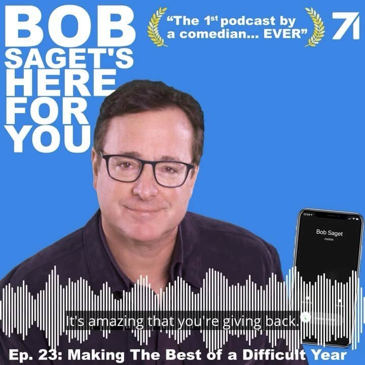 ボブ・サゲットのインスタグラム：「‪Out TODAY: Episode 23, where I call people, as I do on this podcast, to hopefully add some solace and humor to their day—And this Ep is titled, “Making the Best of a Difficult Year.” @ApplePodcasts Listen & Subscribe at apple.co/bobsaget ‬ @applepodcasts @itunes @studio71us @studio71uk @studio71fr @studio71it」