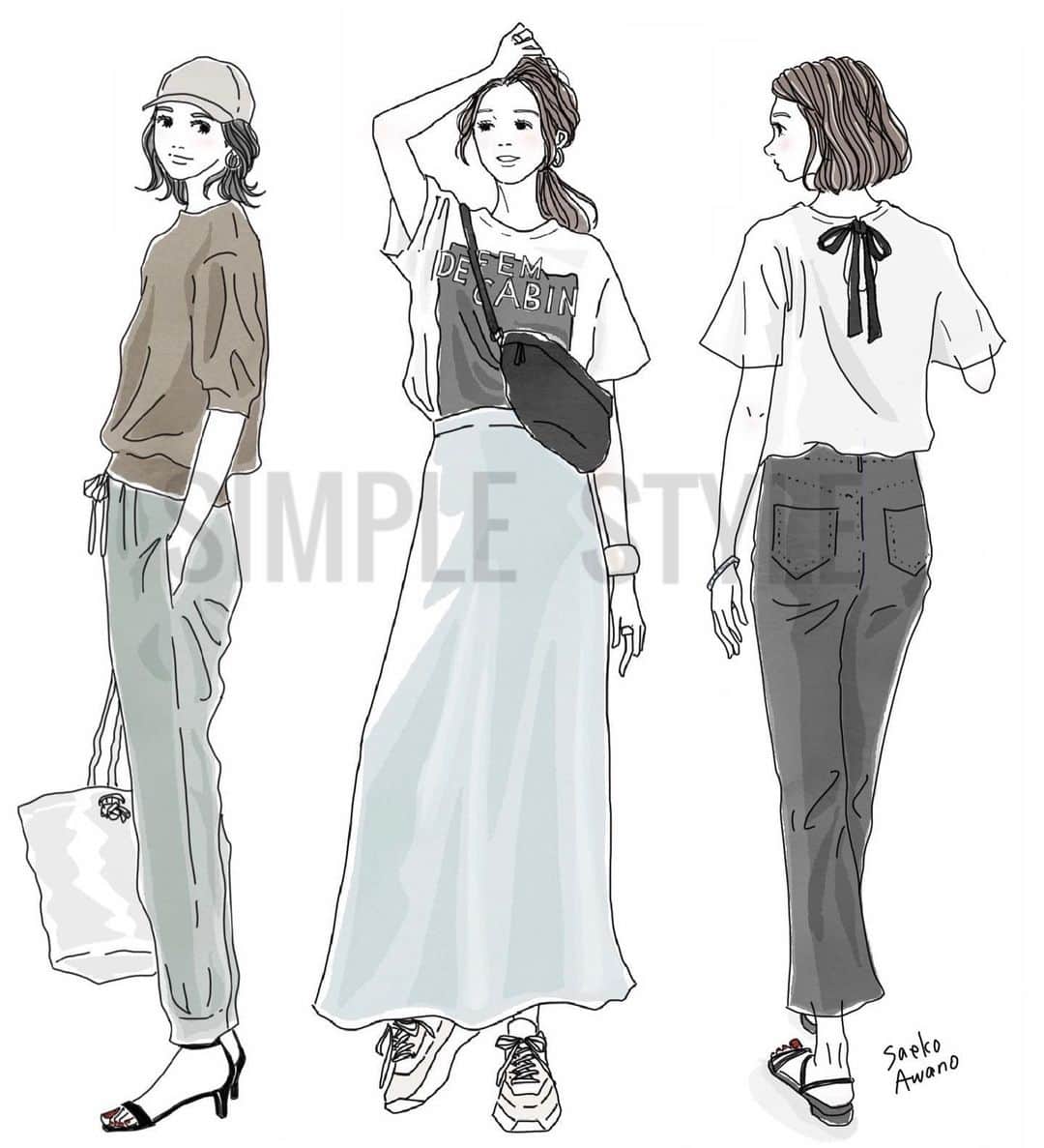 Saekoさんのインスタグラム写真 Saekoinstagram 寝しなに描いたやつです シンプル カジュアル いいねやコメント ストーリーにたくさんのリアクションありがとうございます イラスト ファッションイラスト Ipadpro お絵描き 落書き イラストグラム