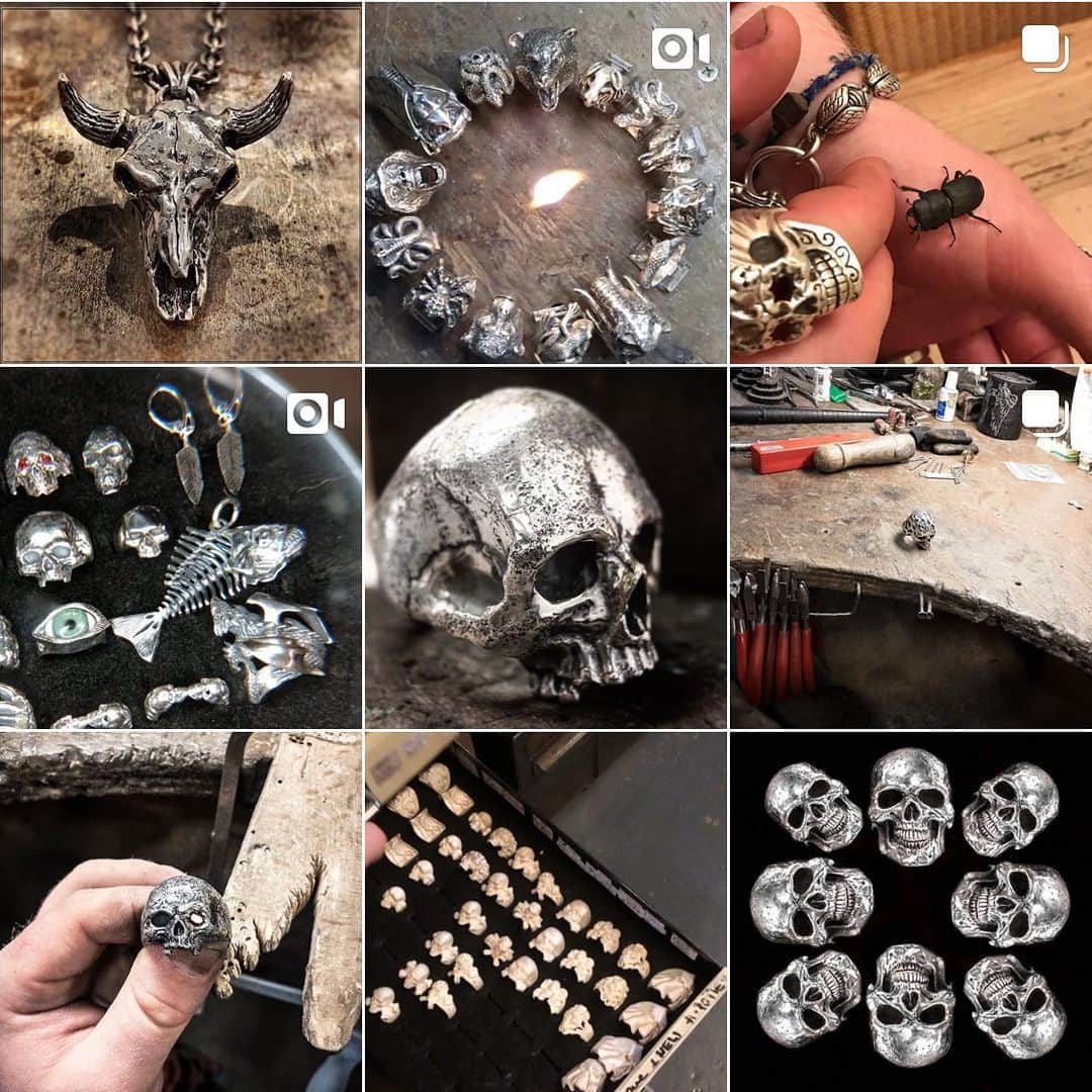 のインスタグラム：「On our profile hit “follow” and if you’re already following us then hit “following” then “notifications” and turn on post notifications so you don’t miss a thing! Some exciting stuff to come in 2020 😍 #2020 #exciting #gothic #jewellery #heavymetal #skulls #rocknroll #gemstones #skullfashion」