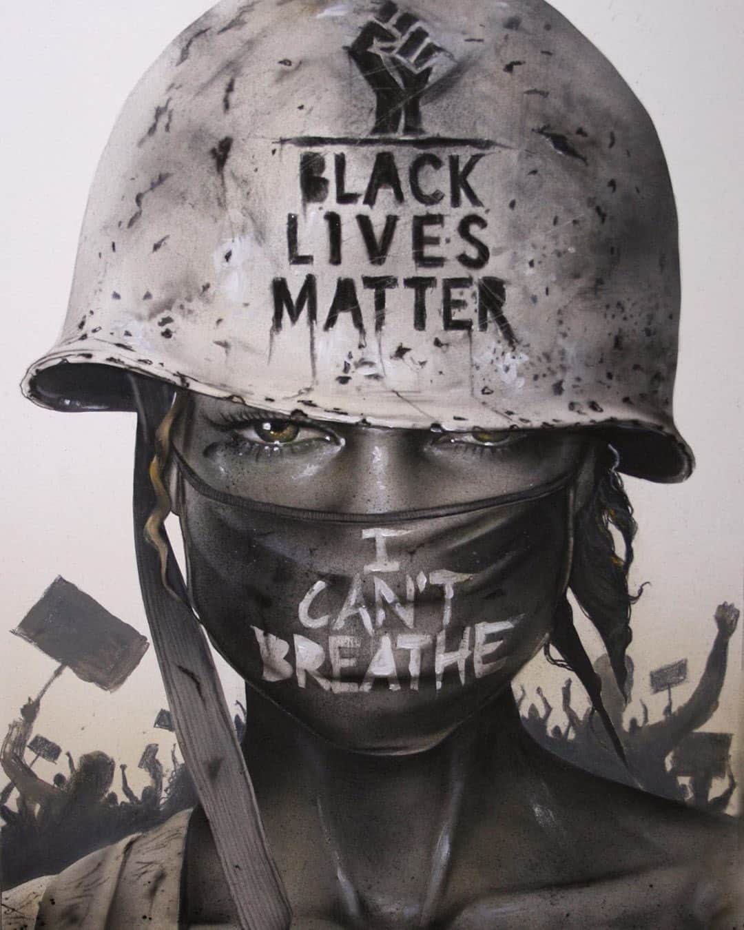 マイク・ダーントさんのインスタグラム写真 - (マイク・ダーントInstagram)「This  painting by: @viveros_brand is worth a 1000 words of a conversation that is long overdue!  #blacklivesmatter」6月11日 4時16分 - mikedirnt