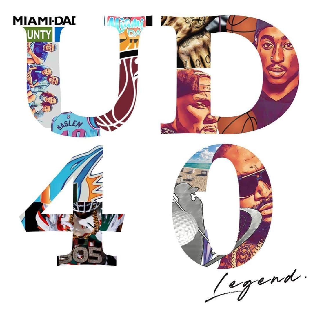 ピットブルのインスタグラム：「From Mr. 305 to DA 305 @ud40 every time I see you I see Miami. Sacrifice, struggle, hustle, grind and triumph from one underdog to another. I’m always proud of you. Happy 40th, Dale!」