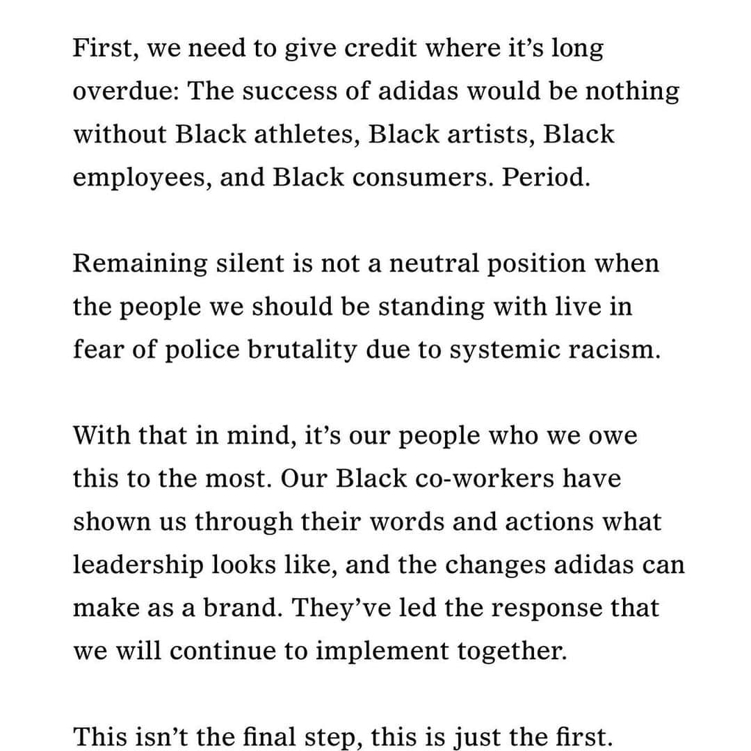 adidas Runningさんのインスタグラム写真 - (adidas RunningInstagram)「This is our commitment to the Black community, and the world. We can change, and we will. This is just the start.」6月11日 4時44分 - adidasrunning