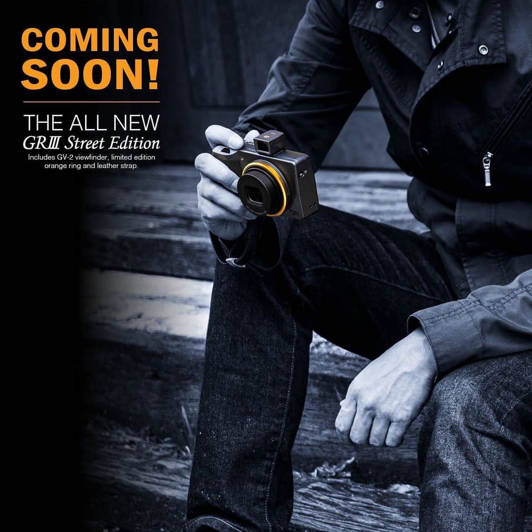 Ricoh Imagingのインスタグラム：「Coming soon! The #gr3 street edition. Comes with a viewfinder, strap, black lens ring and limited edition orange lens ring! Preorder now! #ricohimaging #ricohgr3 #ricohgr #streetphotography. Link in bio.」