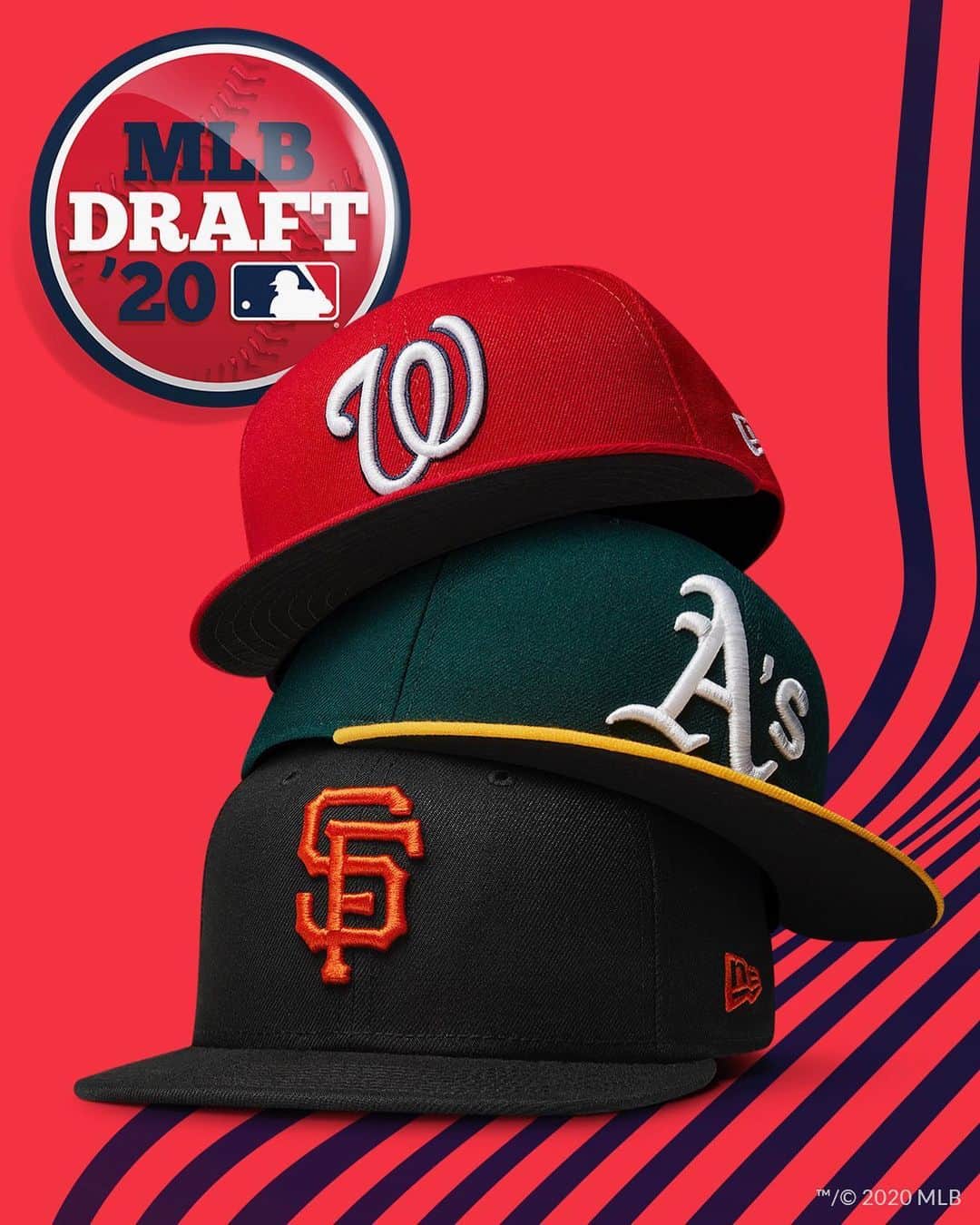 ニューエラ・キャップのインスタグラム：「The journey to the big leagues starts today with the MLB Draft. The Official Cap of Major League Baseball is available at neweracap.com . Link in bio. ⚾️」