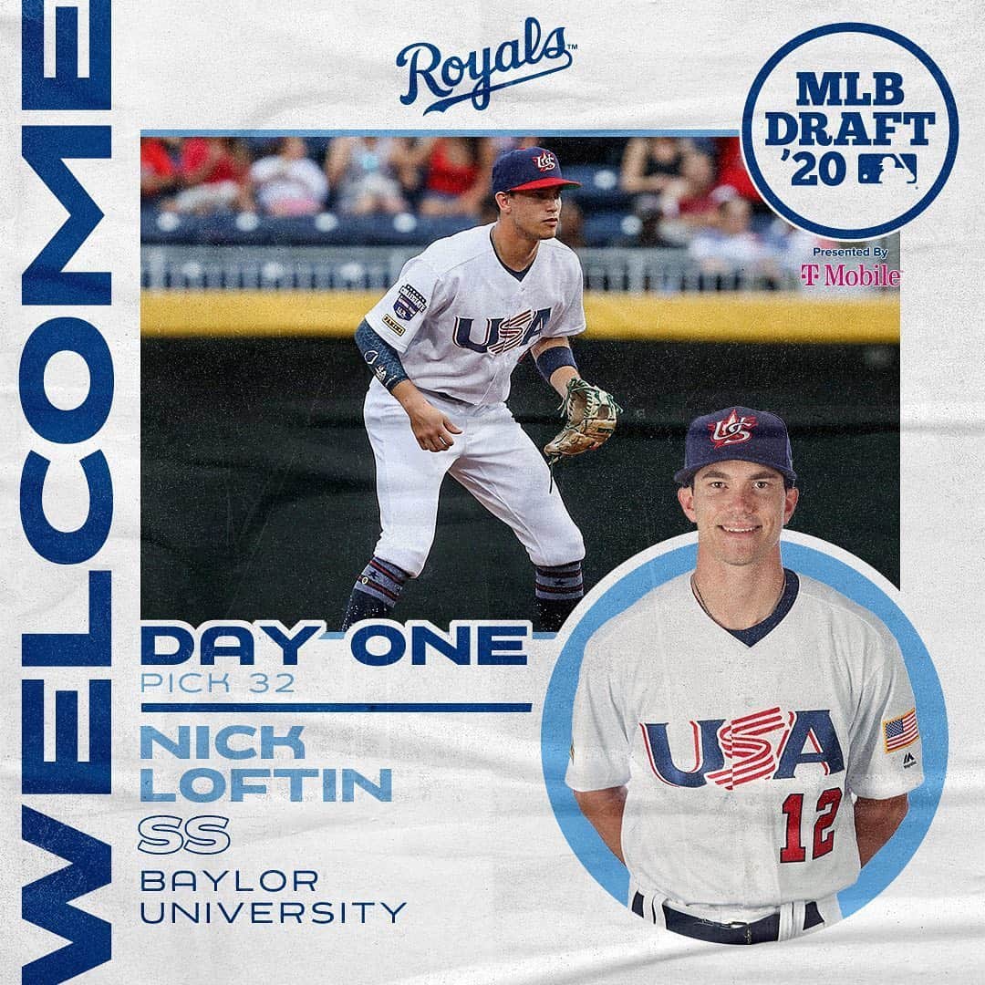 カンザスシティ・ロイヤルズさんのインスタグラム写真 - (カンザスシティ・ロイヤルズInstagram)「With the 32nd pick in the #MLBDraft, we’ve selected SS Nick Loftin from Baylor.」6月11日 11時22分 - kcroyals