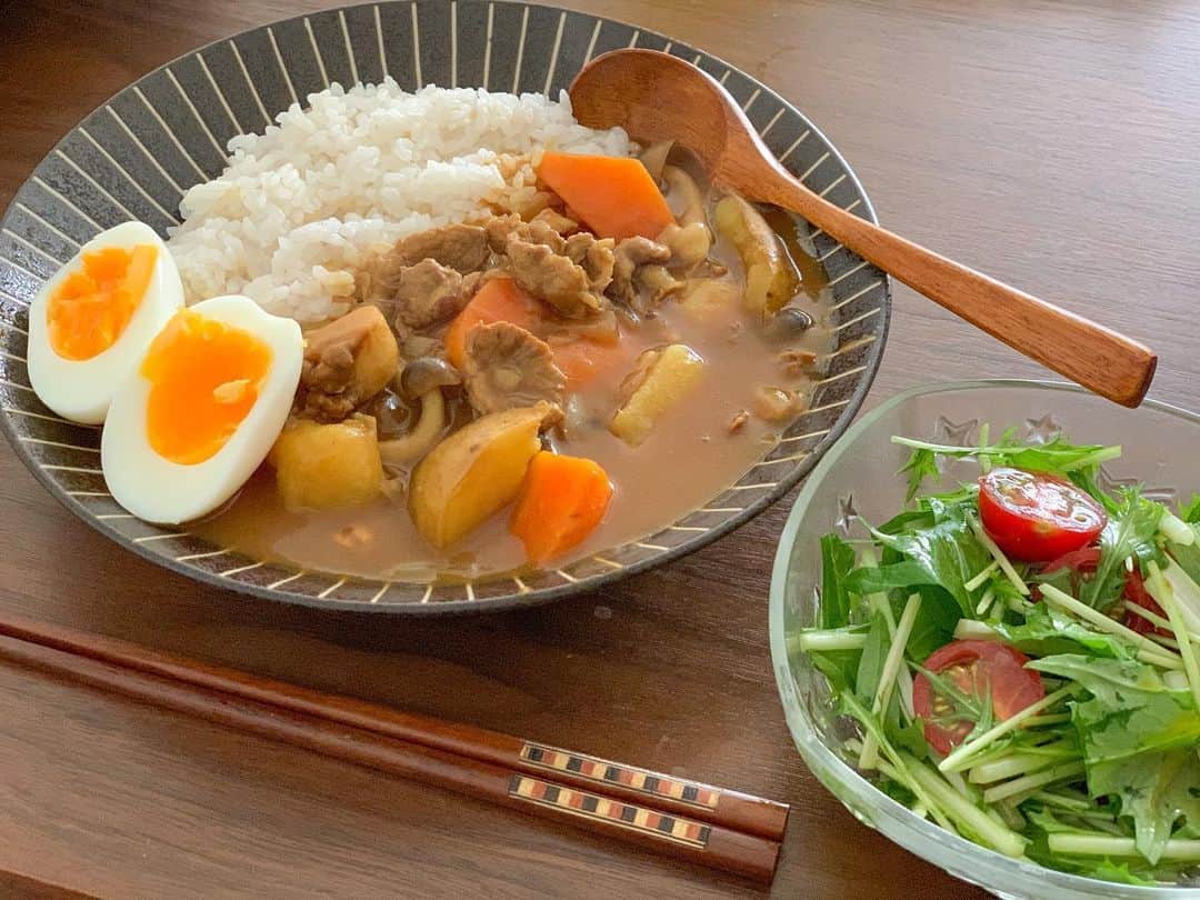 松山愛里さんのインスタグラム写真 - (松山愛里Instagram)「最近のおうちごはん😋 カルパッチョ、チキンステーキハニーマスタードソース、 キウイのカプレーゼ、ベビーホタテとしめじの醤油バターソテー、タコと春菊の粒マスタードマリネ、 冷やし中華、カレー、 鶏だしレモンうどんと炊き込みご飯。 お腹すいたなぁ。。🤤💭 #アイリーン飯 #おうちごはん」6月11日 16時38分 - airi__matsuyama