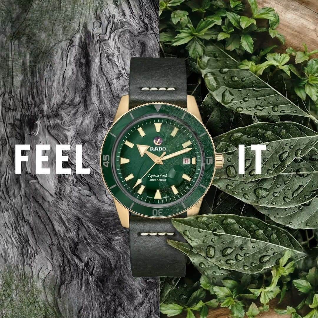 ラドーのインスタグラム：「Feel the solid materials and flawless detail of a Captain Cook Bronze. What’s more important to you in a watch, details or durability? #RadoCaptainCook #Feelit」