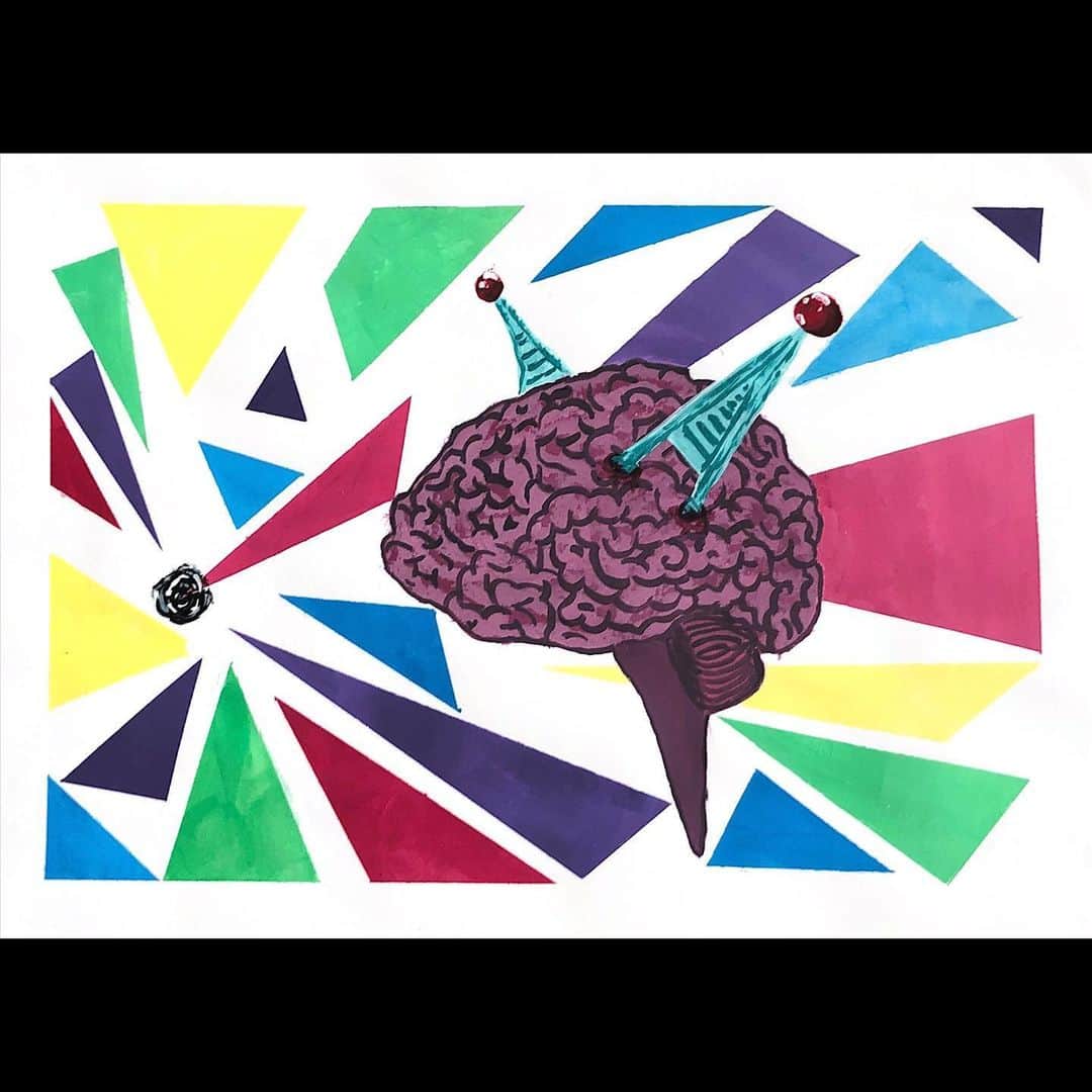 小原汰武さんのインスタグラム写真 - (小原汰武Instagram)「【オバラノ、エ】 近いうち、、、。「？」 #オバラノエ #brain #brainart #drawing  #artwork #painting #arcrylic #instaart」6月11日 18時00分 - taimuuuuu